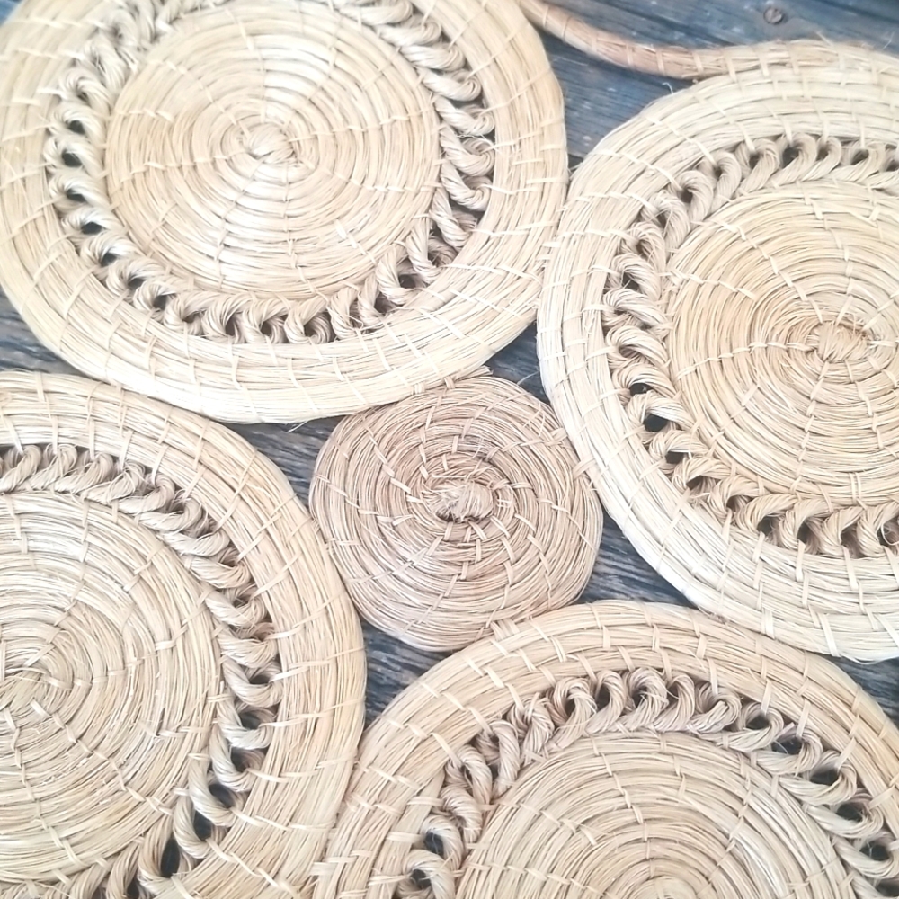 Three Rattan BOHO Circular Designed Placements - Picture 7 of 8